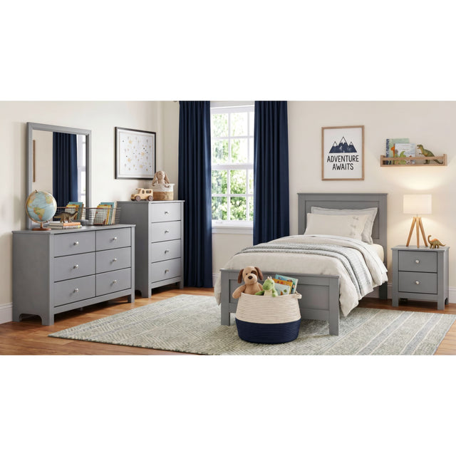 Sami Youth Twin Panel Bed in Grey – SKU SM390TB | Elements