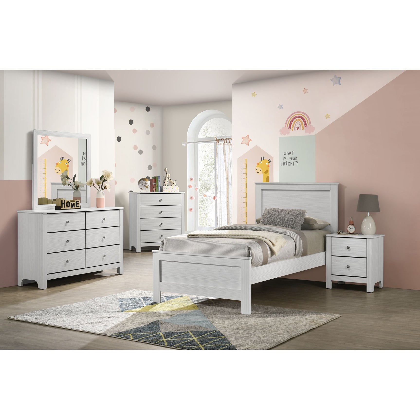 Sami Youth Dresser and Mirror Set in White – SKU SM790DRMR | Elements