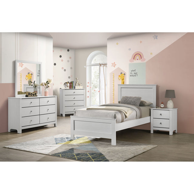 Sami Youth Dresser and Mirror Set in White – SKU SM790DRMR | Elements
