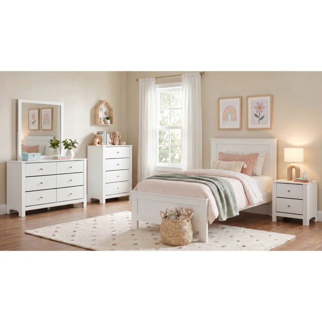 Sami Youth 2-Drawer Nightstand in White – SKU SM790NS | Elements