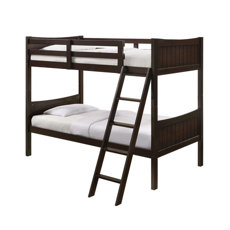 Sami Twin Over Twin Bunk Espresso - Tampa Furniture Outlet