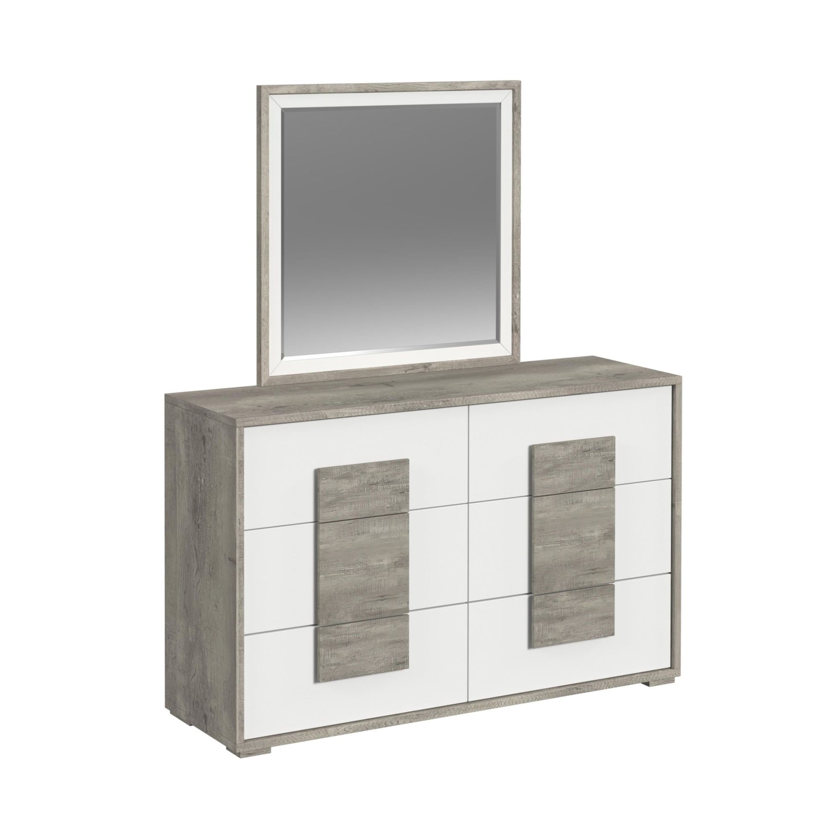 San Matteo Dresser and Mirror Set in Dual Tone - Tampa Furniture Outlet