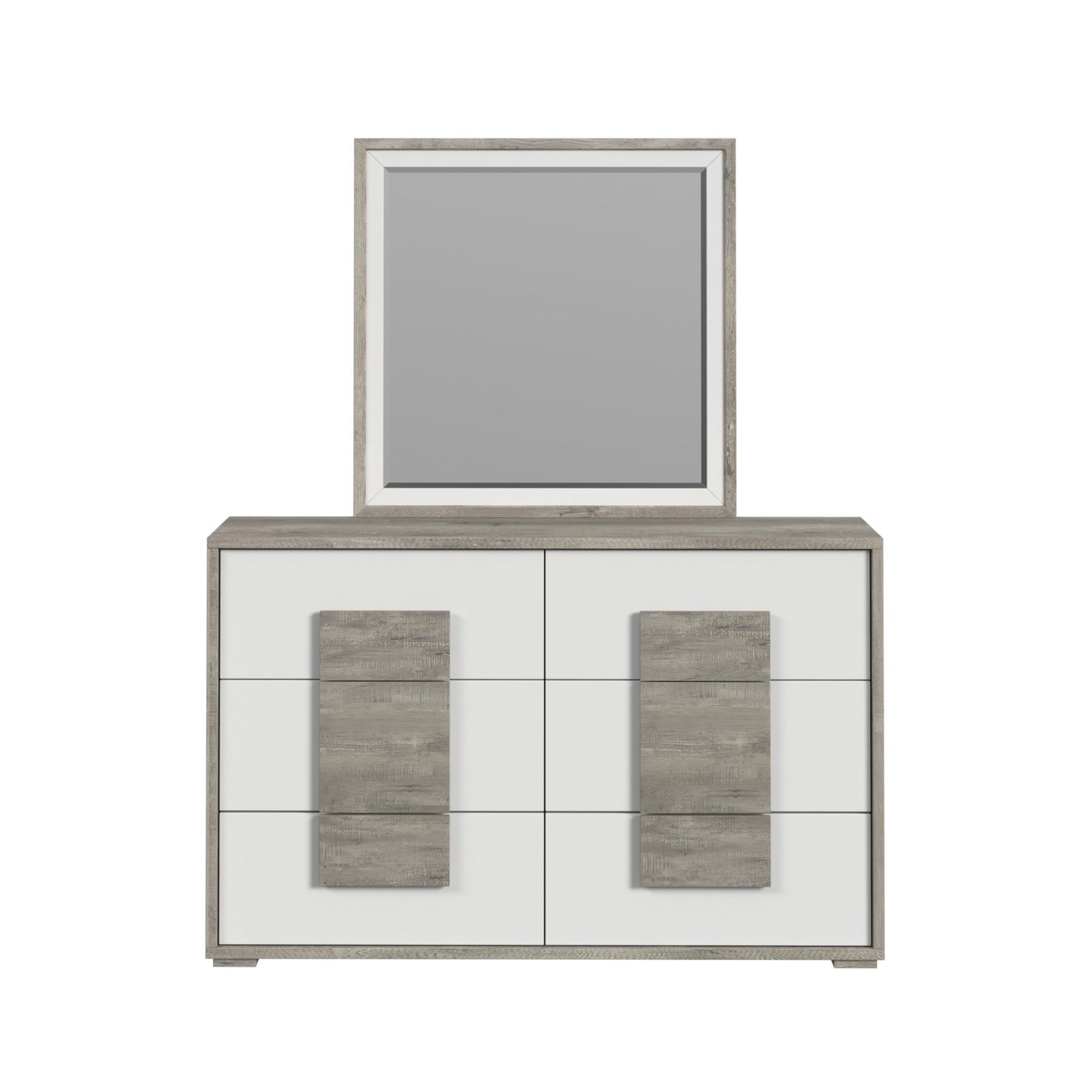 San Matteo Dresser and Mirror Set in Dual Tone - Tampa Furniture Outlet