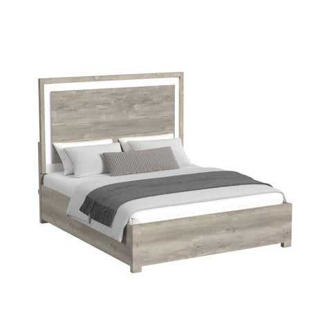 San Matteo King Bed with LED in Dual Tone - Tampa Furniture Outlet
