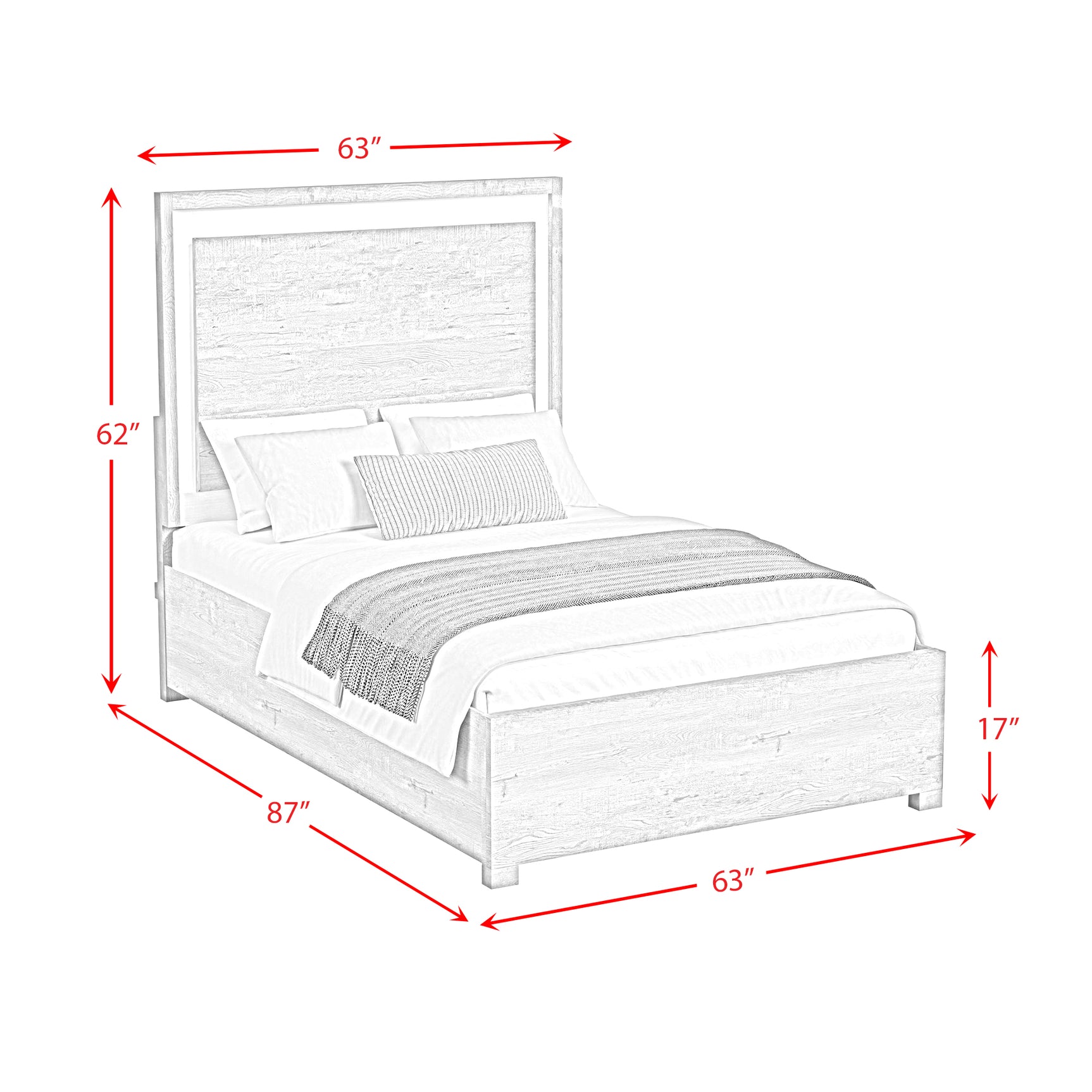 San Matteo Queen Bed with LED in Dual Tone - Tampa Furniture Outlet