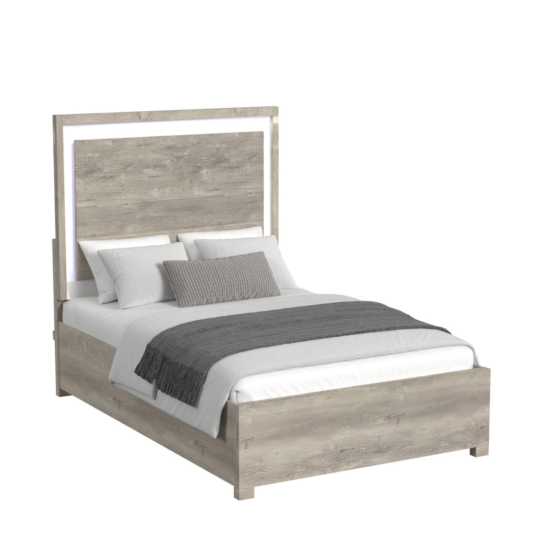 San Matteo Queen Bed with LED in Dual Tone - Tampa Furniture Outlet