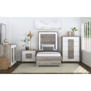 San Matteo Twin Bed with LED in Dual Tone – SKU B-16010-7-TBL | Elements