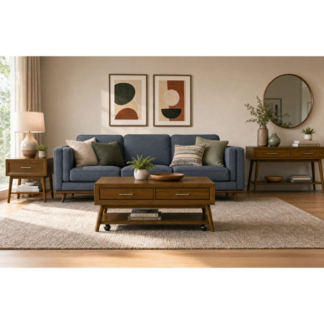 Santa Barbara Sofa Table in Walnut – SKU T-16550-5-ST | Elements