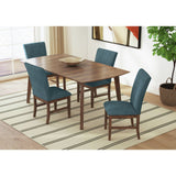 Santa Barbara Dining Side Chair with Denim Blue Fabric in Walnut (2 Per Carton) - Tampa Furniture Outlet