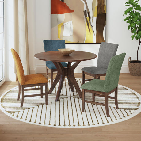 Santa Barbara Round Dining Table in Walnut – SKU D-16550-5-RDT | Elements