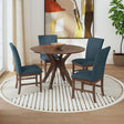 Santa Barbara Dining Side Chair with Denim Blue Fabric in Walnut (2 Per Carton) – SKU D-16550-5-SCB | Elements