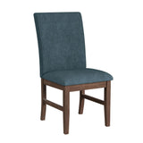 Santa Barbara Dining Side Chair with Denim Blue Fabric in Walnut (2 Per Carton) - Tampa Furniture Outlet