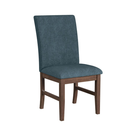 Santa Barbara Dining Side Chair with Denim Blue Fabric in Walnut (2 Per Carton)