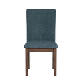 Santa Barbara Dining Side Chair with Denim Blue Fabric in Walnut (2 Per Carton) - Tampa Furniture Outlet