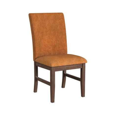 Santa Barbara Dining Side Chair with Orange Fabric in Walnut (2 Per Carton)