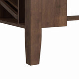 Santa Barbara Kitchen Island & 2 Counter Stools with Dark Grey Fabric in Walnut - Tampa Furniture Outlet
