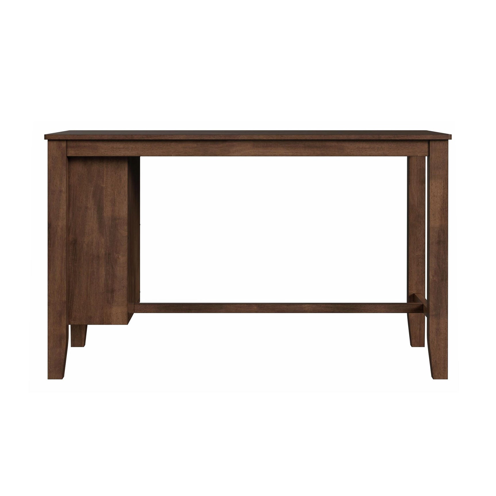 Santa Barbara Kitchen Island & 2 Counter Stools with Dark Grey Fabric in Walnut - Tampa Furniture Outlet
