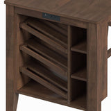 Santa Barbara Kitchen Island & 2 Counter Stools with Dark Grey Fabric in Walnut - Tampa Furniture Outlet