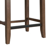 Santa Barbara Kitchen Island & 2 Counter Stools with Dark Grey Fabric in Walnut - Tampa Furniture Outlet