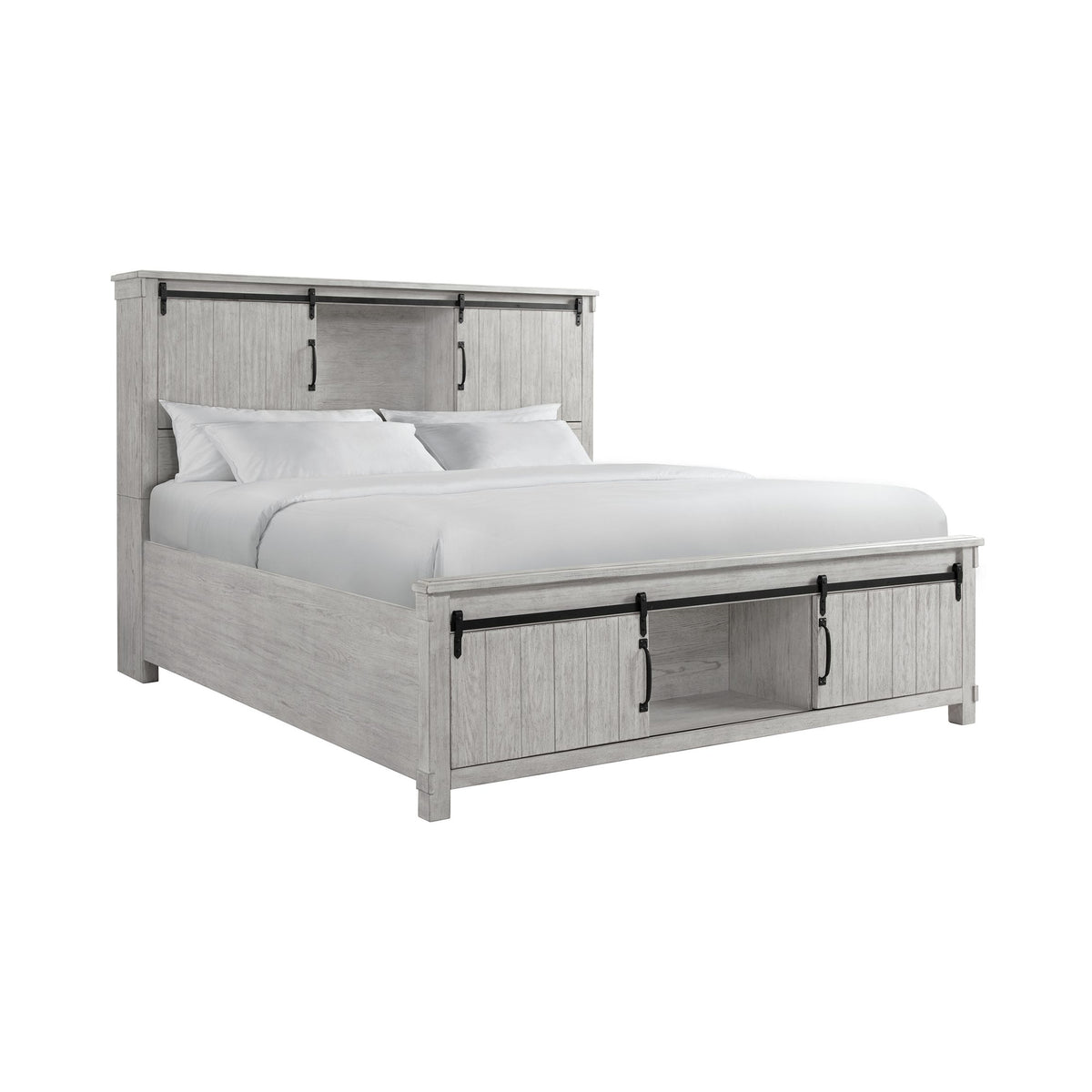 Scott King Storage Bed White Finish