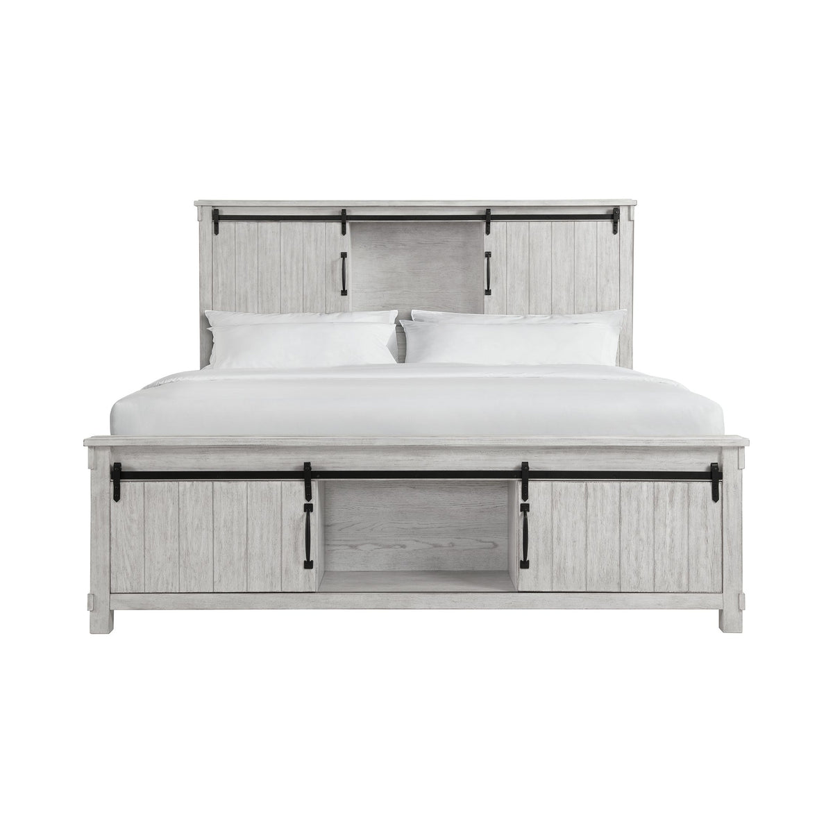 Scott King Storage Bed White Finish