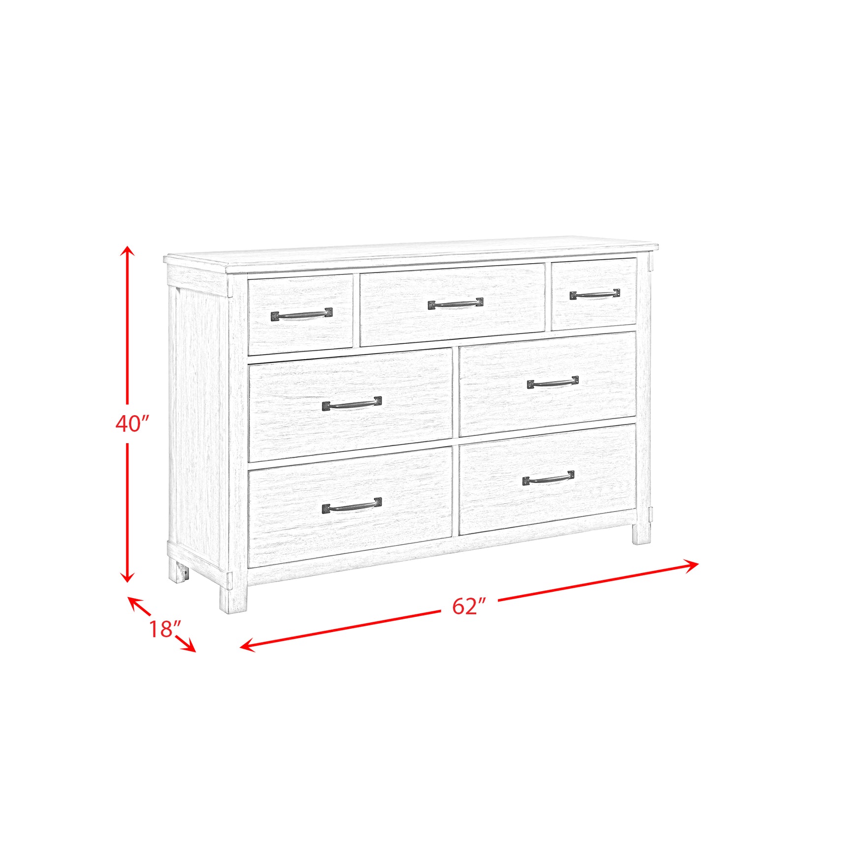 Scott Dresser White Finish - Tampa Furniture Outlet