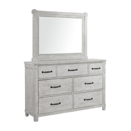 Scott Dresser & Mirror Set White Finish - Tampa Furniture Outlet