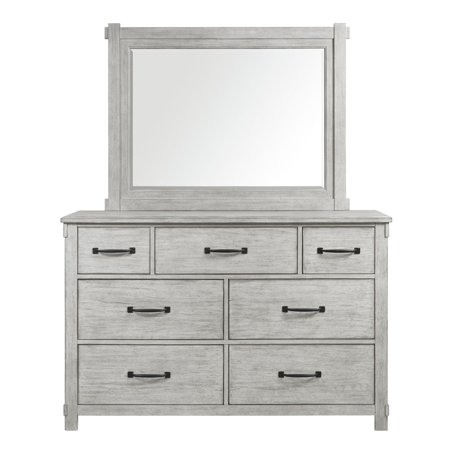 Scott Dresser & Mirror Set White Finish - Tampa Furniture Outlet