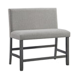 Seneca Counter 3PC Corner Bench Grey Fabric in Grey