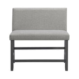 Seneca Counter 3PC Corner Bench Grey Fabric in Grey