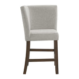 Seneca Counter Corner Bench with Upholstered Back and Grey Fabric in Brown - Tampa Furniture Outlet