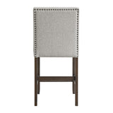 Seneca Counter Side Chair with Grey Fabric in Brown (2 Per Carton) - Tampa Furniture Outlet