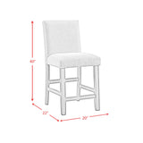 Seneca Counter Side Chair with Grey Fabric in Brown (2 Per Carton) - Tampa Furniture Outlet