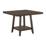 Seneca Square Counter Table with Lazy Susan in Brown - Tampa Furniture Outlet