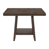 Seneca Square Counter Table with Lazy Susan in Brown - Tampa Furniture Outlet