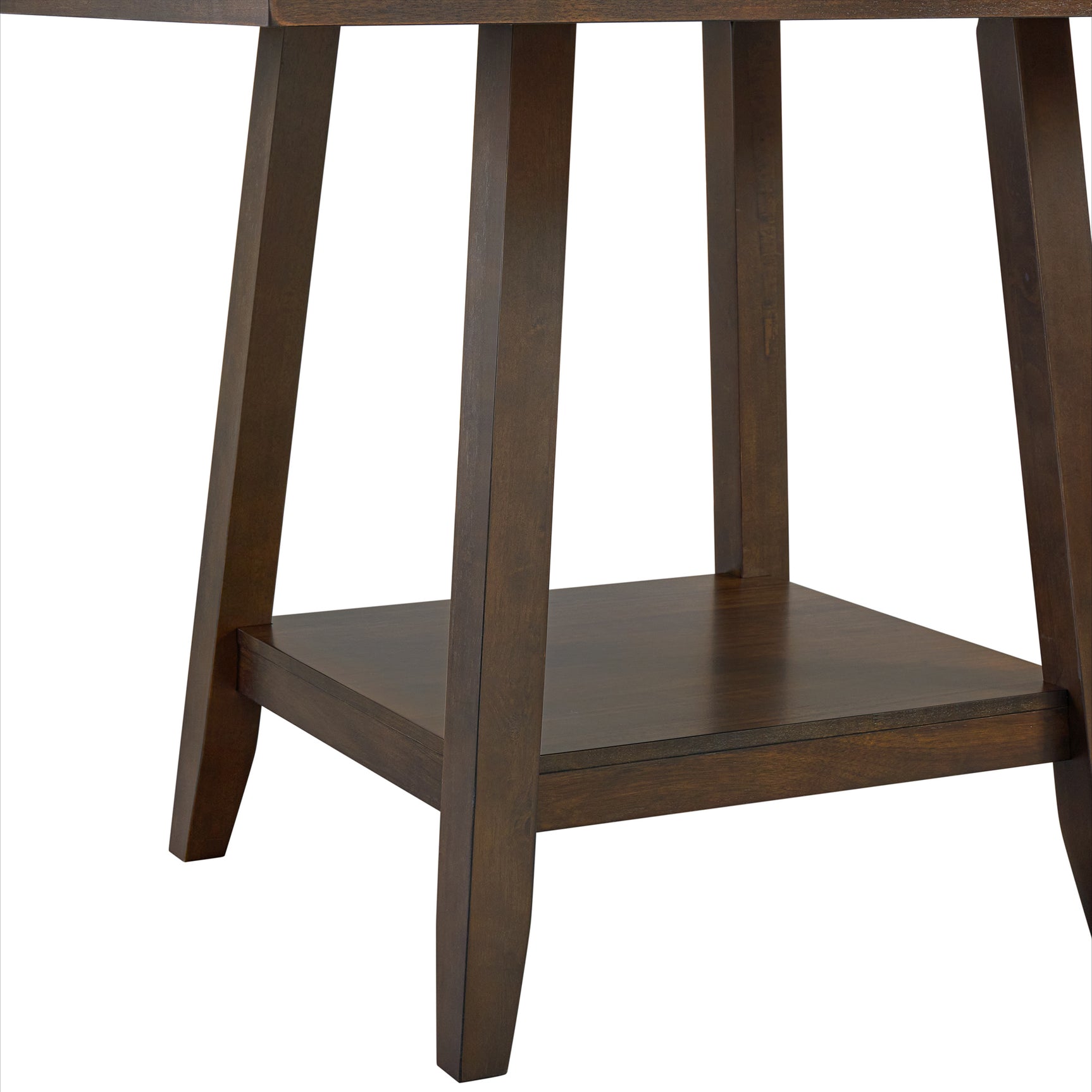 Seneca Square Counter Table with Lazy Susan in Brown - Tampa Furniture Outlet