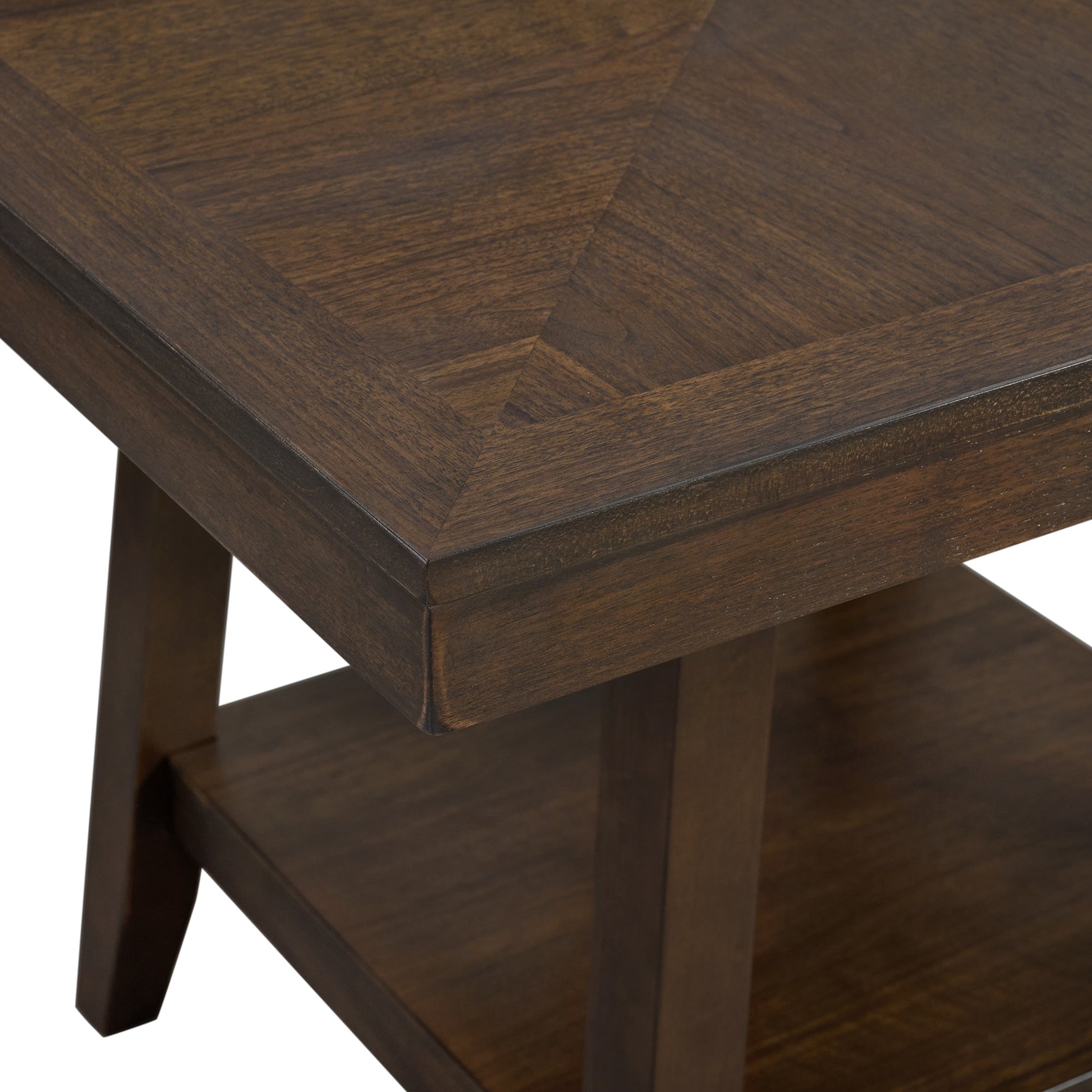 Seneca Square Counter Table with Lazy Susan in Brown - Tampa Furniture Outlet