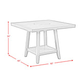 Seneca Square Counter Table with Lazy Susan in Brown - Tampa Furniture Outlet