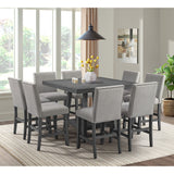 Seneca Square Counter Table with Lazy Susan in Grey - Tampa Furniture Outlet