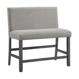 Seneca Counter 3PC Corner Bench Grey Fabric in Grey - Tampa Furniture Outlet