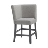 Seneca Counter Corner Bench with Upholstered Back and Grey Fabric in Grey - Tampa Furniture Outlet