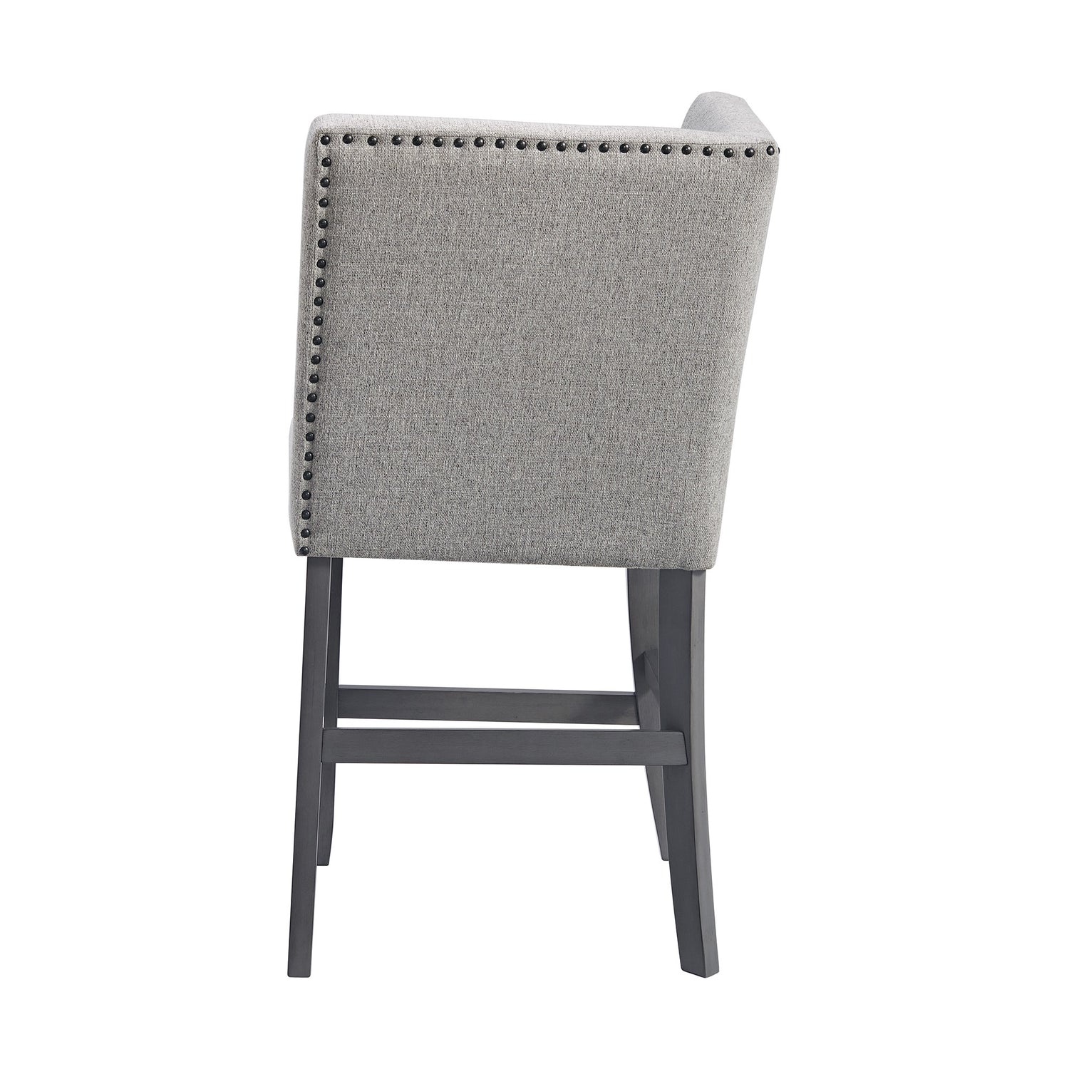 Seneca Counter Corner Bench with Upholstered Back and Grey Fabric in Grey - Tampa Furniture Outlet
