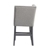 Seneca Counter Corner Bench with Upholstered Back and Grey Fabric in Grey - Tampa Furniture Outlet