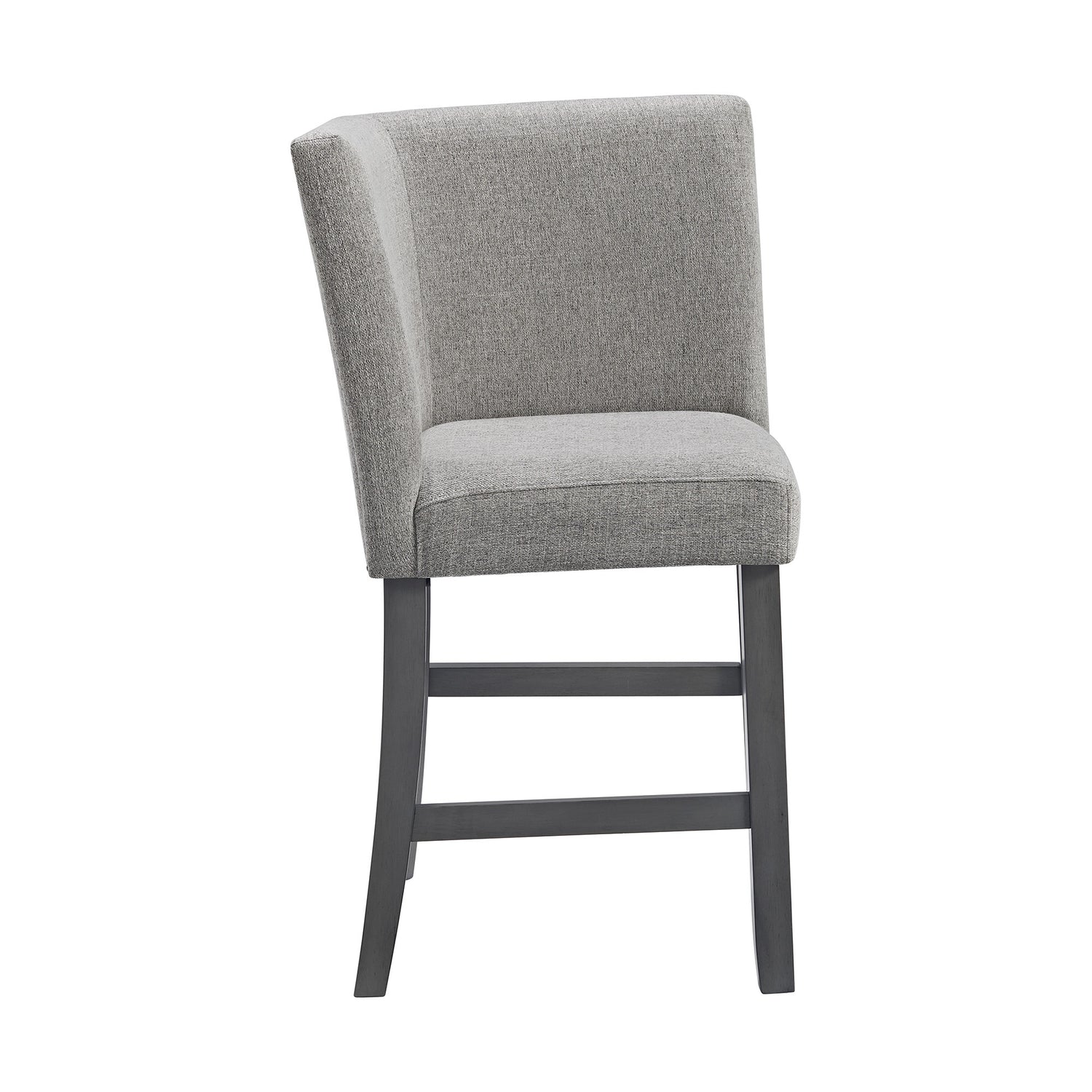 Seneca Counter Corner Bench with Upholstered Back and Grey Fabric in Grey - Tampa Furniture Outlet