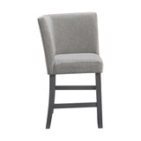 Seneca Counter Corner Bench with Upholstered Back and Grey Fabric in Grey - Tampa Furniture Outlet