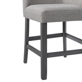 Seneca Counter Corner Bench with Upholstered Back and Grey Fabric in Grey - Tampa Furniture Outlet
