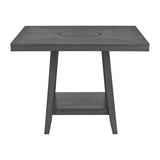 Seneca Square Counter Table with Lazy Susan in Grey - Tampa Furniture Outlet