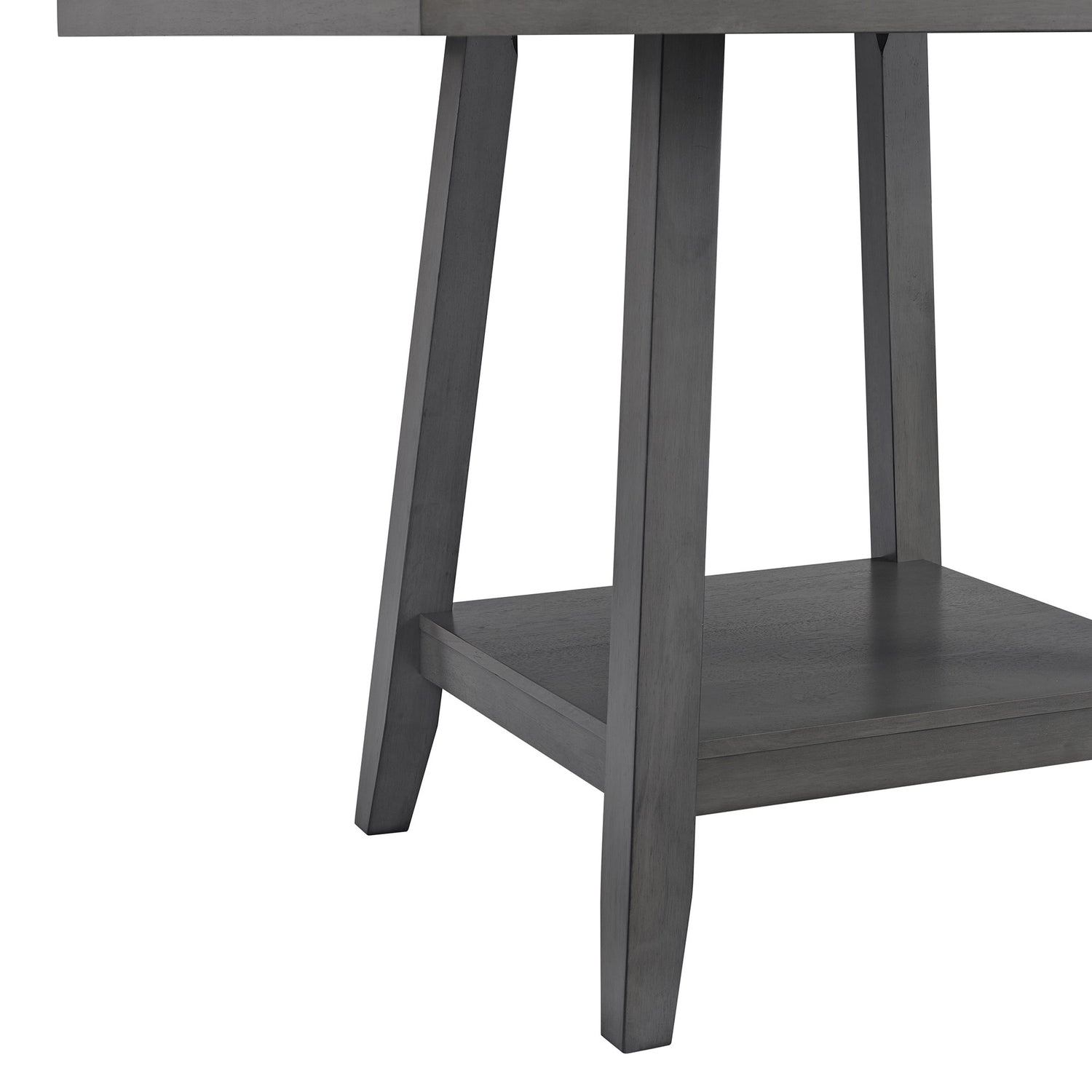 Seneca Square Counter Table with Lazy Susan in Grey - Tampa Furniture Outlet