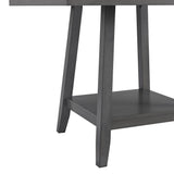 Seneca Square Counter Table with Lazy Susan in Grey - Tampa Furniture Outlet