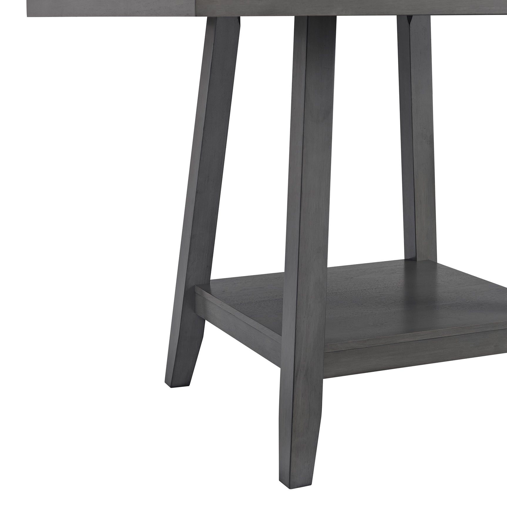 Seneca Square Counter Table with Lazy Susan in Grey - Tampa Furniture Outlet